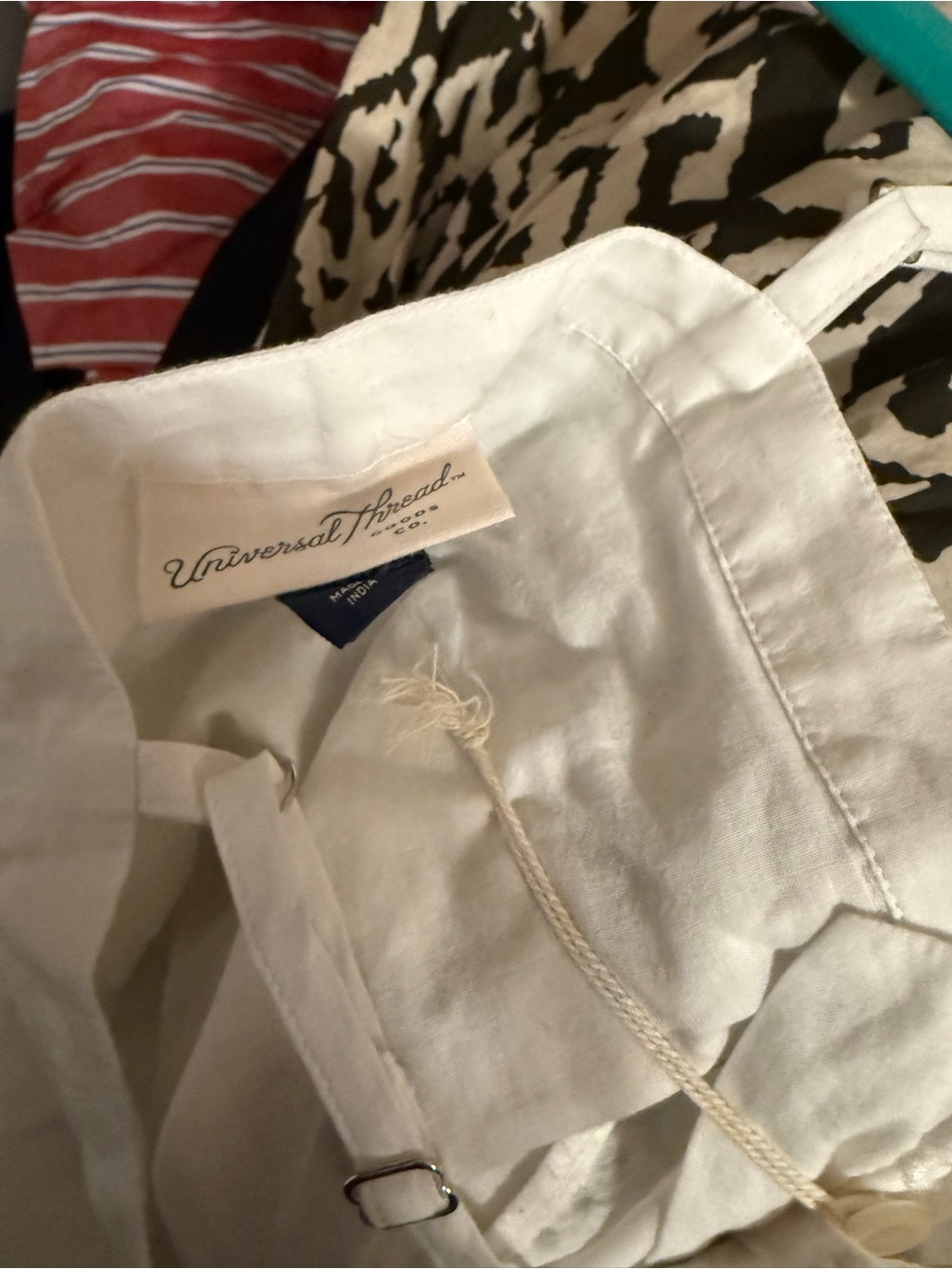 Universal Thread White Linen Blend Sundress with Adjustable Straps - Picture 2 of 3